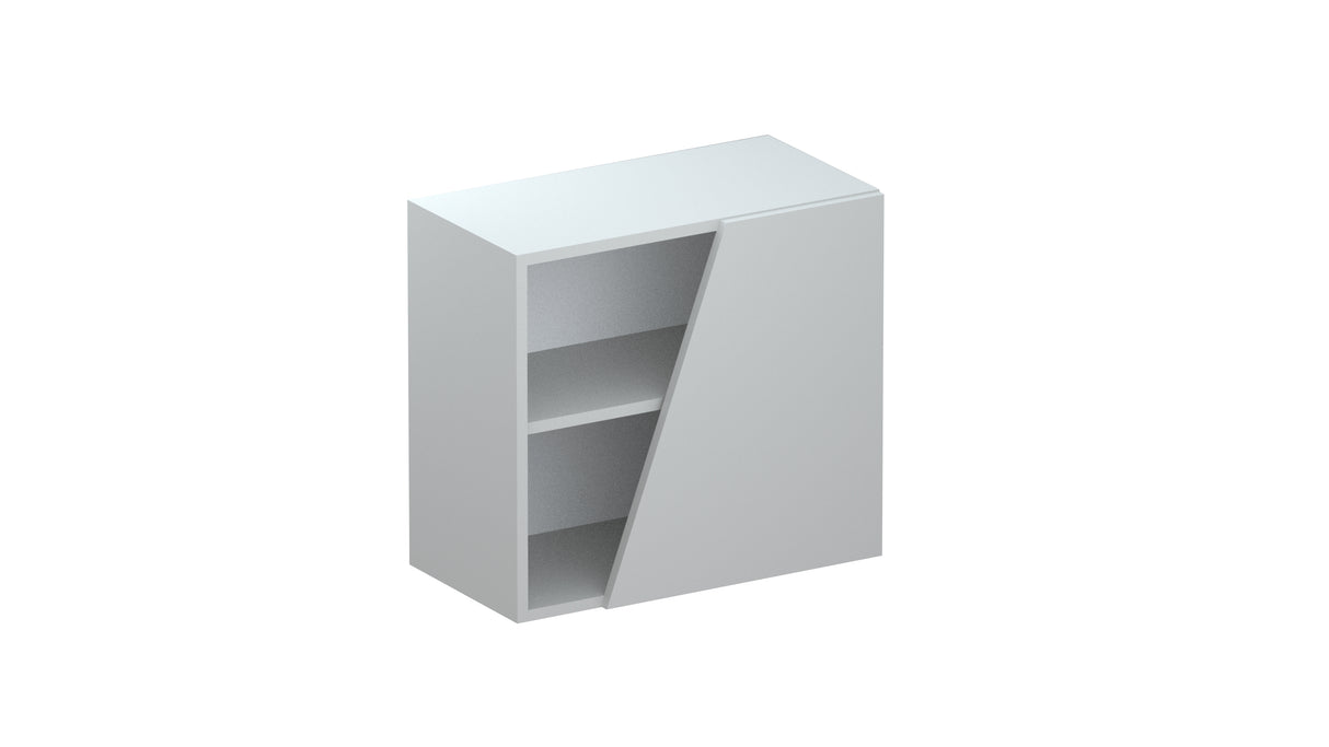 Combo 55cm Floating Wall Cube With Shaped Door - Light Chalk Grey COM-18-05 - FurniComp