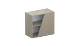 Combo 55cm Floating Wall Cube With Shaped Door - Stone COM-18-03 - FurniComp
