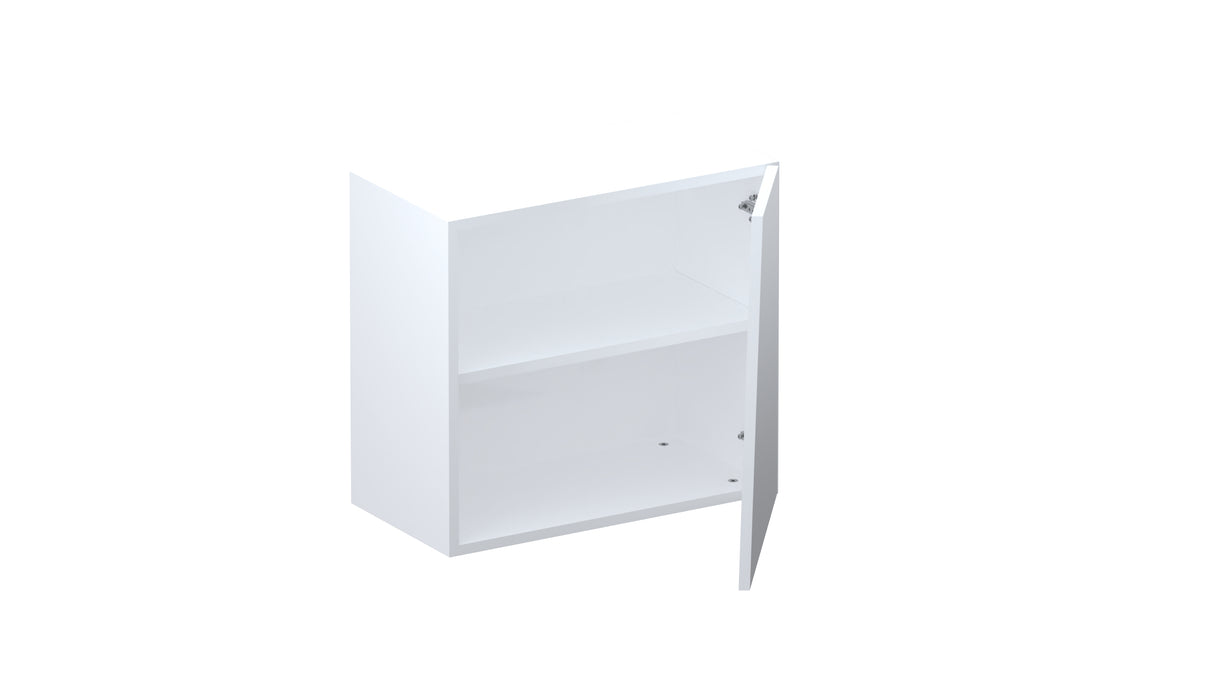 Combo 55cm Floating Wall Cube With Shaped Door - White Gloss COM-18-01 - FurniComp