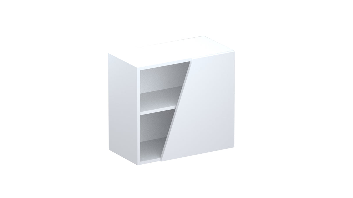 Combo 55cm Floating Wall Cube With Shaped Door - White Gloss COM-18-01 - FurniComp