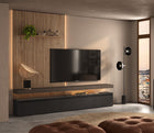Combo Media Wall Entertainment Unit - Bronze, Black & Cadiz Oak COM- 900215-BRKLV - FurniComp
