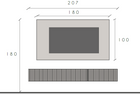 Combo Media Wall Entertainment Unit - Cadiz Oak & White Marble Effect COM- 900277-KMB - FurniComp
