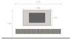 Combo Media Wall Entertainment Unit- Cashmere & Cadiz Oak COM-900210-CHK - FurniComp