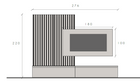 Combo Media Wall Entertainment Unit - White Gloss, Cadiz Oak & Travertine Stone COM- 900221-BIKTR - FurniComp
