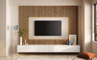 Combo Media Wall Entertainment Unit - White Gloss, Cadiz Oak & White Marble Effect COM- 900225-BIKMB - FurniComp