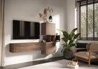 Combo Media Wall Entertainment Unit with Storage - Bronze & Mercure Oak COM- 900053-BRMR - FurniComp
