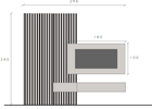 Combo Media Wall Entertainment Unit with Storage - Bronze, Mercure Oak & Black Marble Effect COM- 900274-BRMNMR - FurniComp