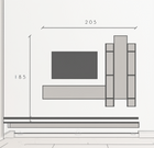 Combo Media Wall Entertainment Unit with Storage - Cashmere & Mercure Oak COM- 900157-CHMR - FurniComp