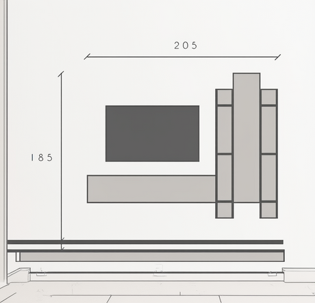 Combo Media Wall Entertainment Unit with Storage - Cashmere & Mercure Oak COM- 900157-CHMR - FurniComp