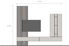 Combo Media Wall Entertainment Unit with Storage - Cashmere, Mercure Oak & Bronze COM- 900228-BRCHMR - FurniComp