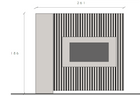 Combo Media Wall Entertainment Unit with Storage - Cashmere, Mercure Oak & Travertine Stone COM- 900226-CHMRTR - FurniComp