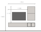 Combo Media Wall Entertainment Unit with Storage - Stone & Mercure Oak COM- 900047-AGMR - FurniComp