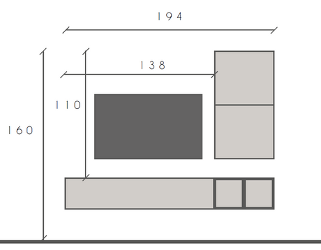 Combo Media Wall Entertainment Unit with Storage - Stone & Mercure Oak COM- 900047-AGMR - FurniComp