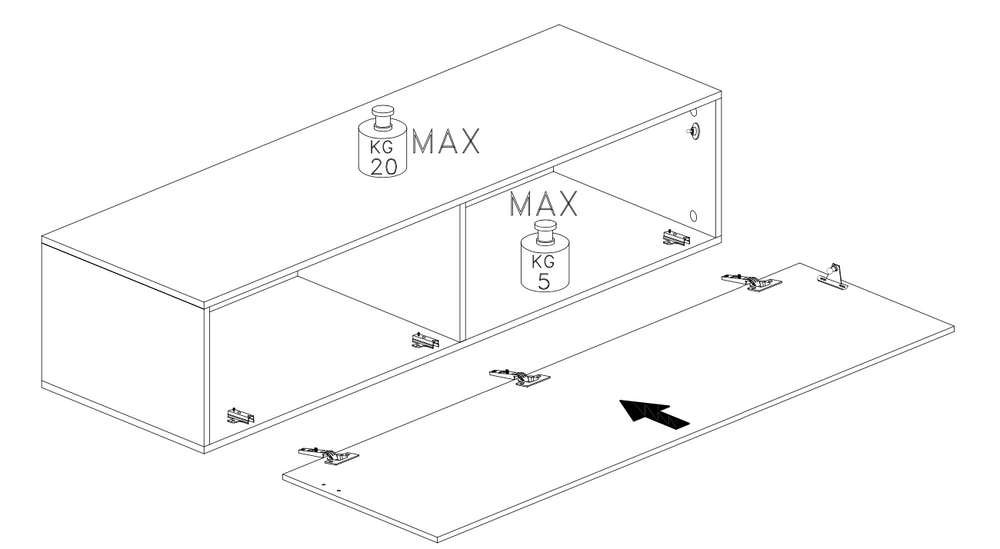 Combo 138cm Floating Wall Hung TV Unit - Cashmere COM-62-11 - FurniComp