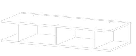 Combo 138cm Floating Wall Hung TV Shelf - White Gloss COM-43-01 - FurniComp