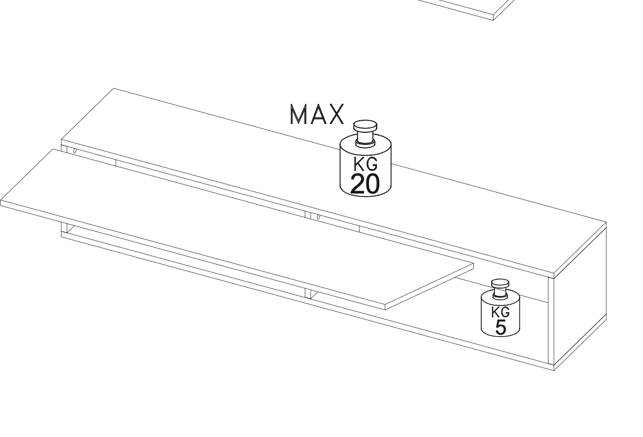 Combo 138cm Floating Wall Hung TV Unit with Shaped Door - Cashmere COM-26-10 - FurniComp
