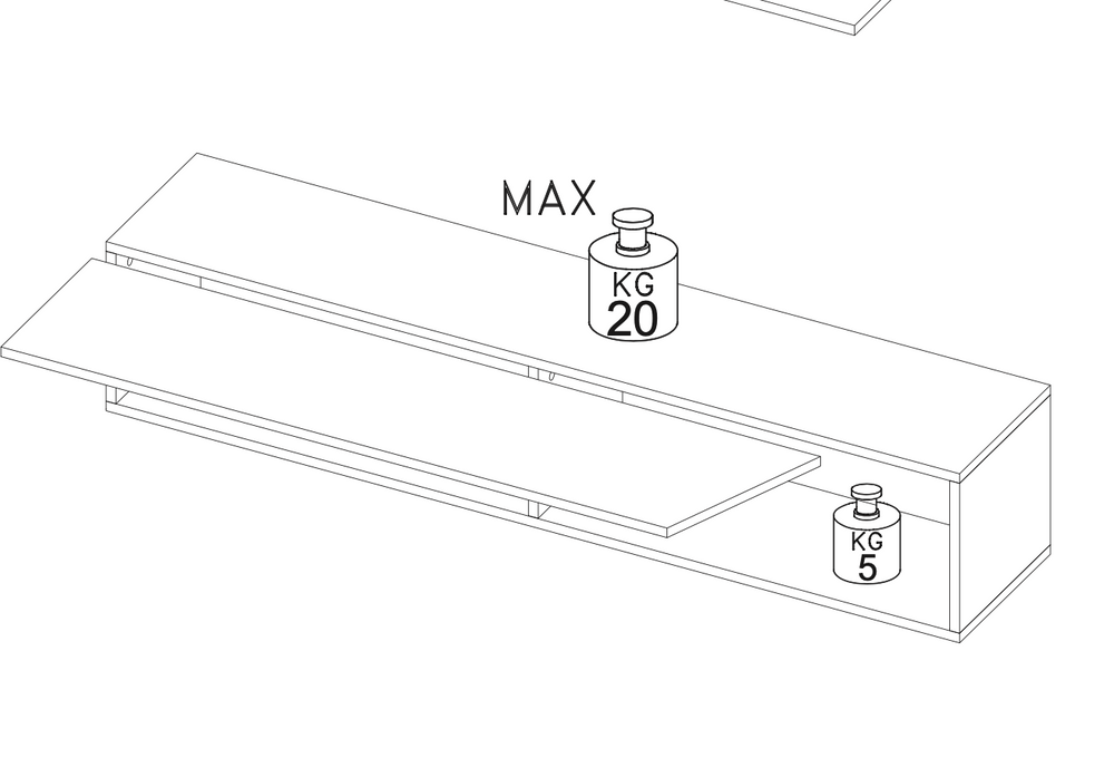 Combo 138cm Floating Wall Hung TV Unit with Shaped Door - Cashmere COM-26-10 - FurniComp