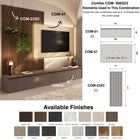 Combo Media Wall Entertainment Unit - Bronze, Travertine Stone & Mercure Oak COM- 900223-BRMRTR - FurniComp