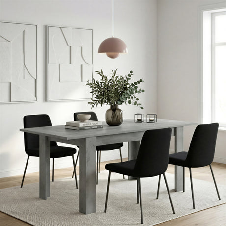 Ashley 137x90cm Extending Dining Table- Concrete Grey - FurniComp