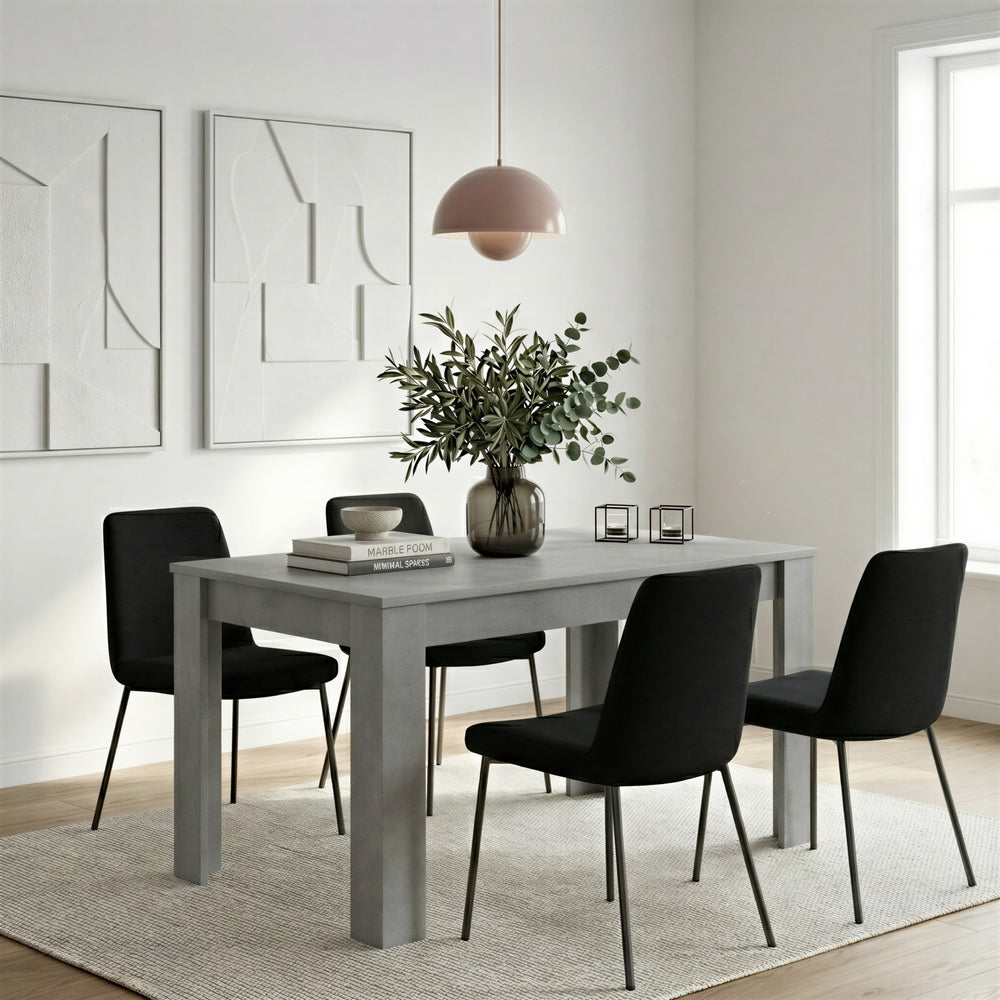 Ashley 137x90cm Extending Dining Table- Concrete Grey - FurniComp