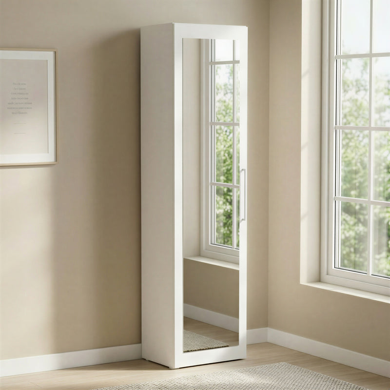 Connect Modular 1 Door White Mirrored Wardrobe, 50 x 55 x 224cm