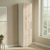 Connect Modular 1 Door White and Oak Wardrobe 50x55x224cm CON-1DR-R - FurniComp