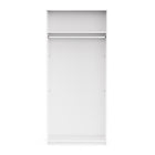 Connect Modular 2 Door White and Oak Wardrobe with Mirrored Door 100x55x224cm CON-2DR-R1M - FurniComp
