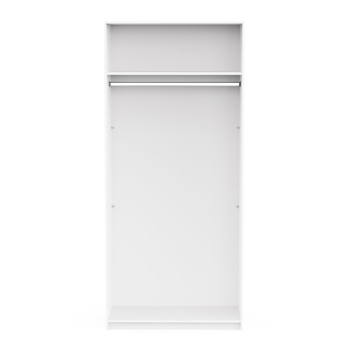 Connect Modular 2 Door White Wardrobe with Mirrored Door 100x55x224cm CON-2DR-W1M - FurniComp