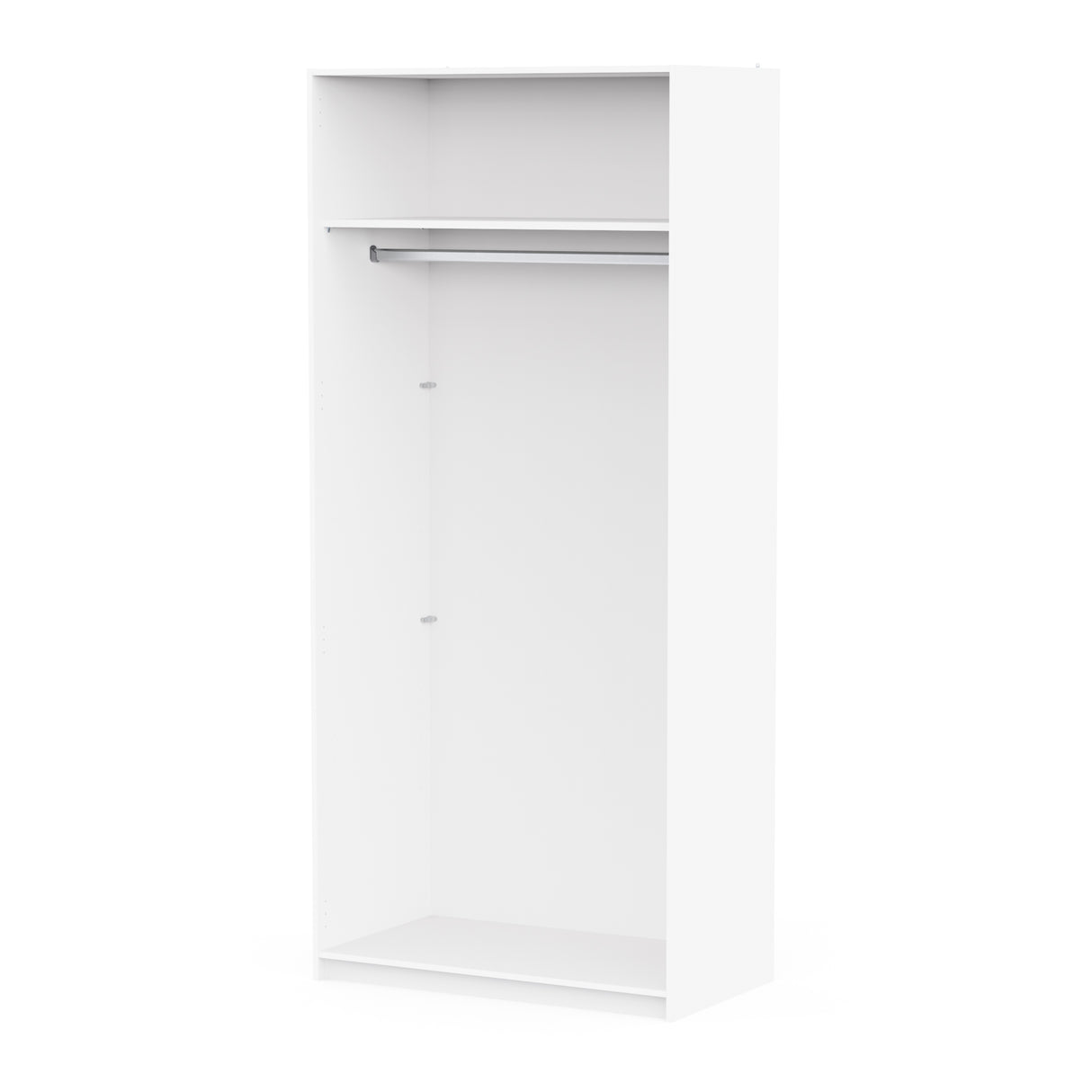 Connect Modular 2 Door White Wardrobe with Mirrored Door 100x55x224cm CON-2DR-W1M - FurniComp