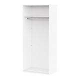 Connect Modular 2 Door White Wardrobe with Mirrored Door 100x55x224cm CON-2DR-W1M - FurniComp