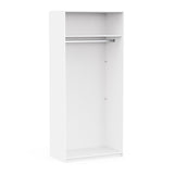 Connect Modular 2 Door White Full Mirrored Wardrobe 100x55x224cm CON-2DR-W2M - FurniComp