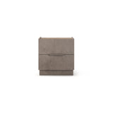 Cuba 2 Drawer Bedside Table - Bronze & Mercure Oak - FurniComp