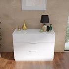 Cuba 3 Drawer 110cm Chest of Drawers - White High Gloss - FurniComp