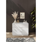 Cuba 3 Drawer 110cm Chest of Drawers - White High Gloss - FurniComp