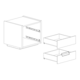 Cuba 2 Drawer Bedside Table - Bronze & Mercure Oak - FurniComp