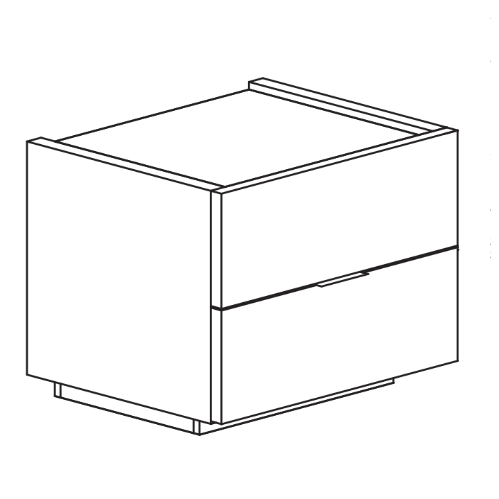 Cuba 2 Drawer Bedside Table - White High Gloss - FurniComp