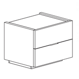 Cuba 2 Drawer Bedside Table - White High Gloss - FurniComp