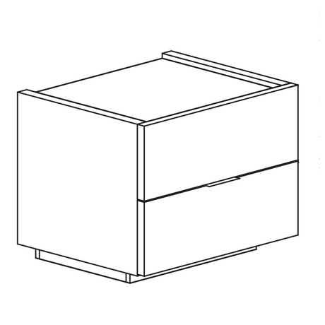 Cuba 2 Drawer Bedside Table - White High Gloss - FurniComp