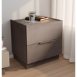 Cuba 2 Drawer Bedside Table - Bronze & Mercure Oak - FurniComp