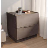 Cuba 2 Drawer Bedside Table - Bronze & Mercure Oak - FurniComp