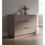 Cuba 3 Drawer 110cm Chest of Drawers - Bronze & Mercure Oak - FurniComp