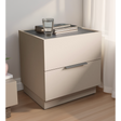 Cuba 2 Drawer Bedside Table - Cashmere & Anthracite - FurniComp