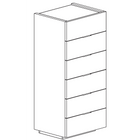 Cuba 6 Drawer 50cm Tall Chest of Drawers - White High Gloss - FurniComp