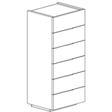 Cuba 6 Drawer 50cm Tall Chest of Drawers - White High Gloss - FurniComp