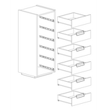 Cuba 6 Drawer 50cm Tall Chest of Drawers - White High Gloss - FurniComp