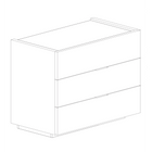 Cuba 3 Drawer 110cm Chest of Drawers - White High Gloss - FurniComp