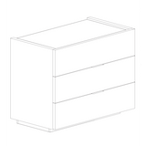 Cuba 3 Drawer 110cm Chest of Drawers - Bronze & Mercure Oak - FurniComp