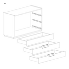 Cuba 3 Drawer 110cm Chest of Drawers - White High Gloss - FurniComp