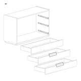 Cuba 3 Drawer 110cm Chest of Drawers - White High Gloss - FurniComp