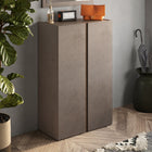 Chelsea 2 Door Bronze and Mercure Oak Large 25 Pair Shoe Storage Cupboard - FurniComp